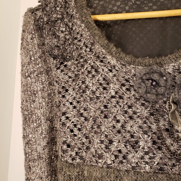 2/$60 Forla Paris Dress sweater grey chic - Picture 7 of 7